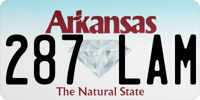 AR license plate 287LAM