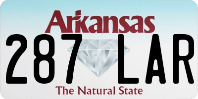 AR license plate 287LAR
