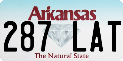 AR license plate 287LAT