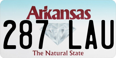 AR license plate 287LAU