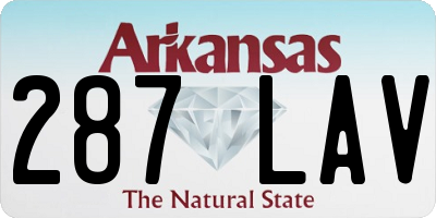 AR license plate 287LAV