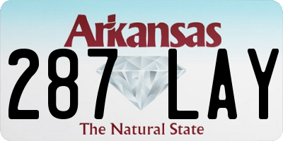 AR license plate 287LAY