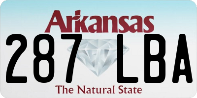 AR license plate 287LBA