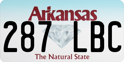 AR license plate 287LBC