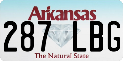 AR license plate 287LBG