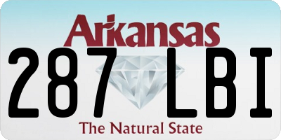 AR license plate 287LBI