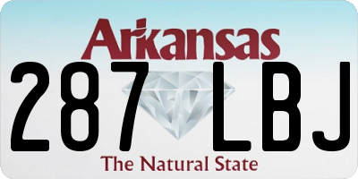 AR license plate 287LBJ