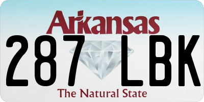 AR license plate 287LBK