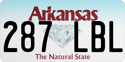 AR license plate 287LBL