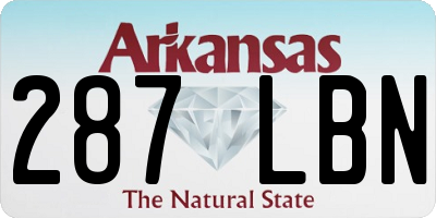 AR license plate 287LBN
