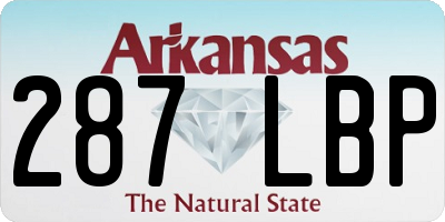 AR license plate 287LBP