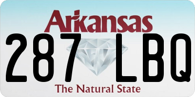 AR license plate 287LBQ