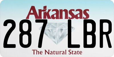 AR license plate 287LBR