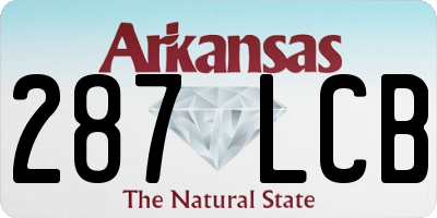 AR license plate 287LCB
