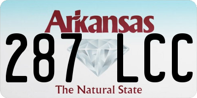 AR license plate 287LCC