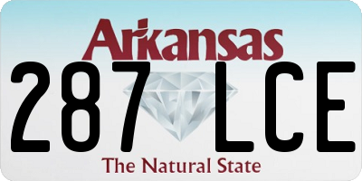 AR license plate 287LCE