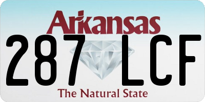 AR license plate 287LCF