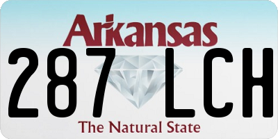 AR license plate 287LCH