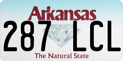 AR license plate 287LCL