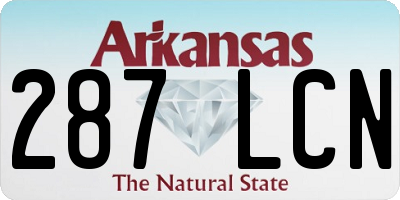 AR license plate 287LCN