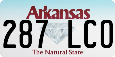 AR license plate 287LCO