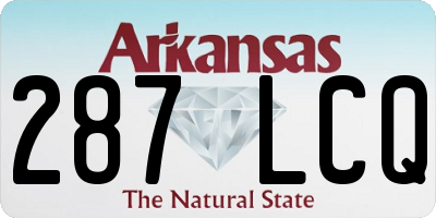 AR license plate 287LCQ
