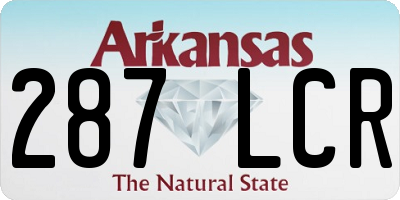 AR license plate 287LCR