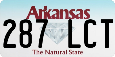 AR license plate 287LCT
