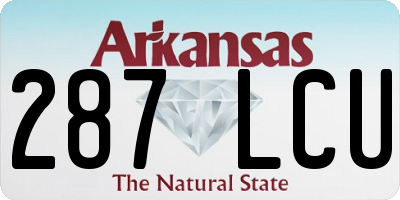 AR license plate 287LCU