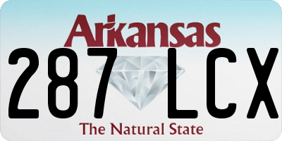 AR license plate 287LCX