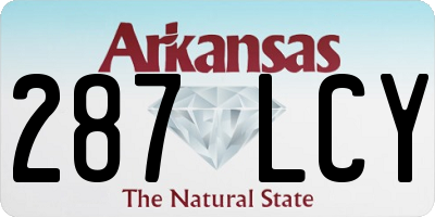 AR license plate 287LCY