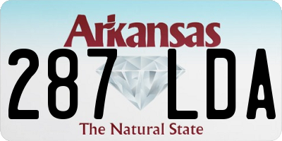 AR license plate 287LDA