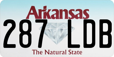 AR license plate 287LDB