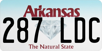 AR license plate 287LDC