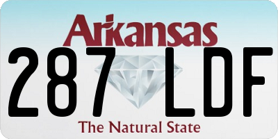 AR license plate 287LDF
