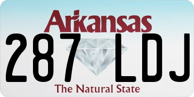 AR license plate 287LDJ