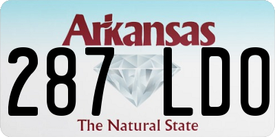 AR license plate 287LDO