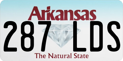 AR license plate 287LDS