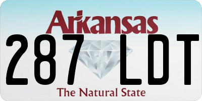 AR license plate 287LDT