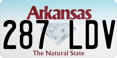AR license plate 287LDV