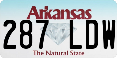 AR license plate 287LDW