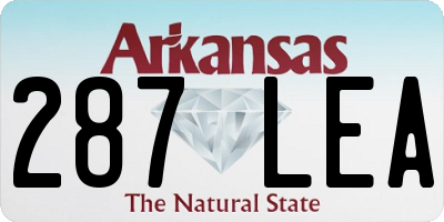 AR license plate 287LEA