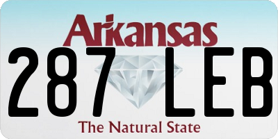 AR license plate 287LEB