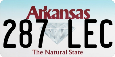 AR license plate 287LEC