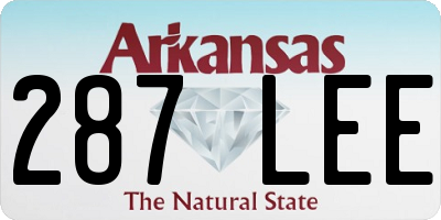 AR license plate 287LEE