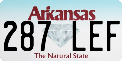 AR license plate 287LEF