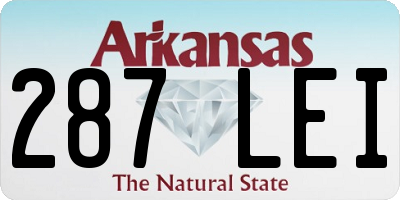 AR license plate 287LEI