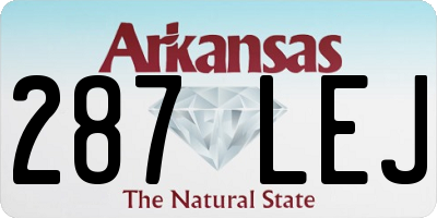 AR license plate 287LEJ