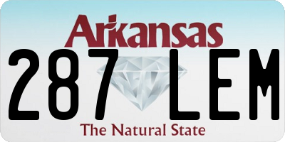 AR license plate 287LEM