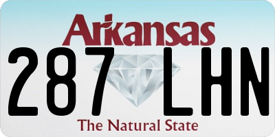 AR license plate 287LHN